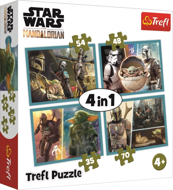 Puzzle 4 en 1 MANDALORIAN y su mundo (35–70 piezas) TREFL