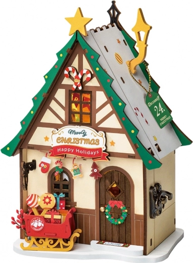 Miniatura de casita Casa navideña iluminada