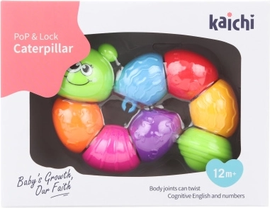 Oruga de plástico articulada con sonajero para niños 12m+