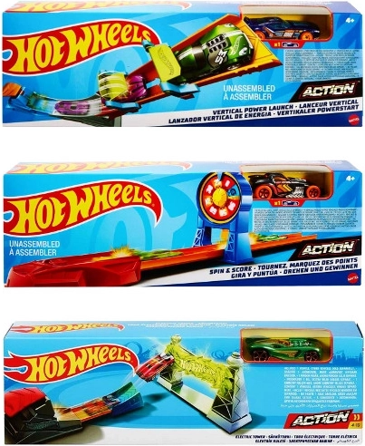 Desafíos básicos Hot Wheels – pista con loop y lanzador
