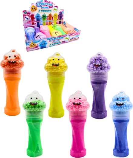 Slime brillante en tubo con tapa con forma de caca con cuentas - 1 pieza