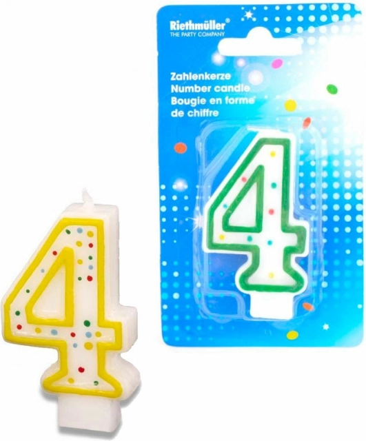 Vela para tarta número 4, 7,3 cm