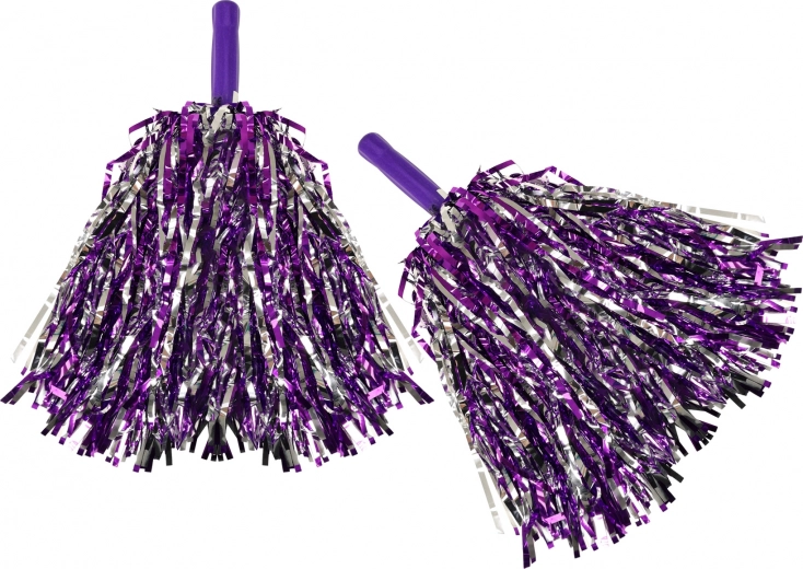 Pom-pom morado-plateado