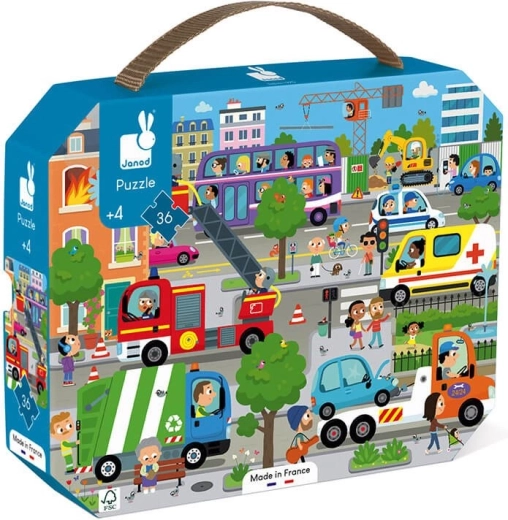 Janod puzzle en maletín Ciudad – 36 piezas
