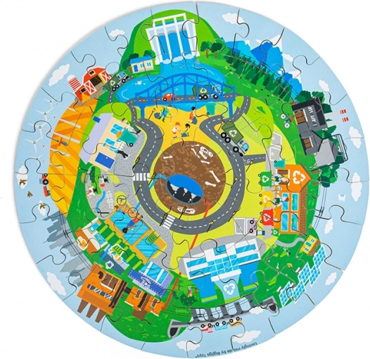 Puzzle circular de madera Reciclaje – BIGJIGS TOYS