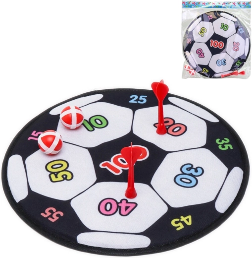 Diana de tela con velcro con motivo de fútbol, dardos y pelotas