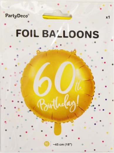 Globo de foil número 60 dorado 45 cm