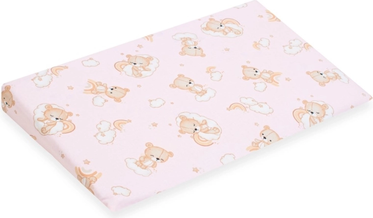 Funda para cojín infantil en cuña 59 × 37 cm osito rosa