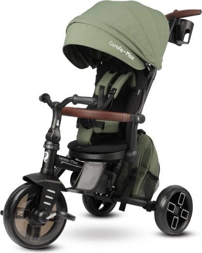 Triciclo Qplay Comfo Max 7en1 verde oliva (10–72 meses)