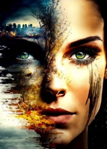 Pintura de diamantes – Rostro del apocalipsis 30 × 40 cm