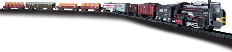 Set de tren con efectos luminosos y de sonido