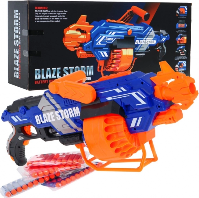 Gran bláster automático BLAZE STORM, 40 dardos de espuma, 8+