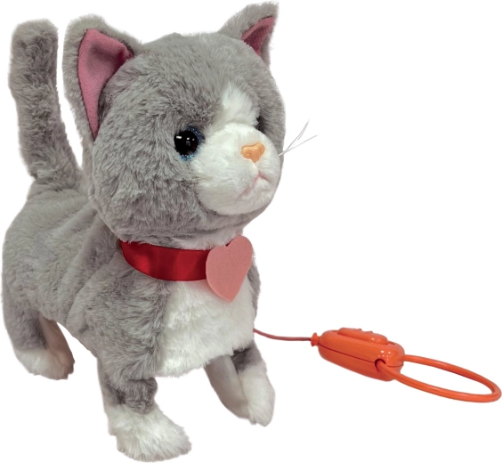 Gata de peluche Mili con correa
