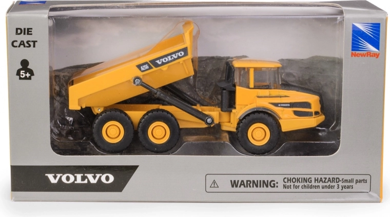 Mini volquete Volvo A25G con neumáticos de goma