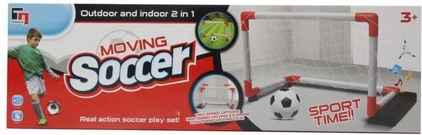 Set de fútbol con portería móvil y efectos de sonido