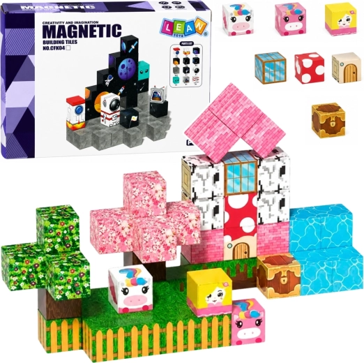 Cubos magnéticos de construcción unicornio 3D 50 piezas