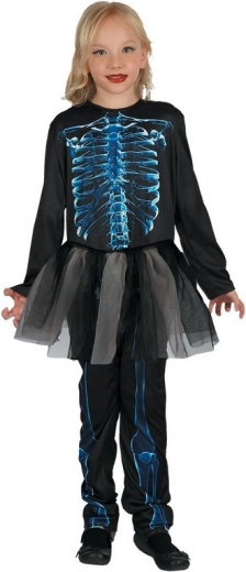 Disfraz de carnaval de Esqueleto para niñas 130-140 cm