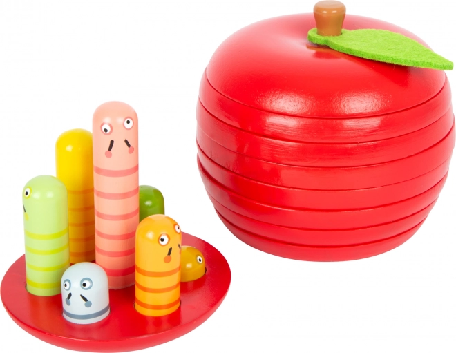 Rompecabezas de madera en forma de manzana con gusanos small foot