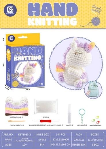 Kit creativo para hacer un peluche de unicornio con hilo