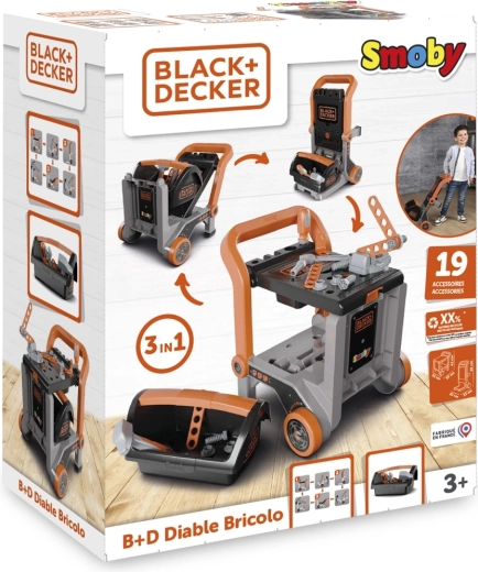 Carrito de taller Black+Decker 3 en 1 con caja para herramientas