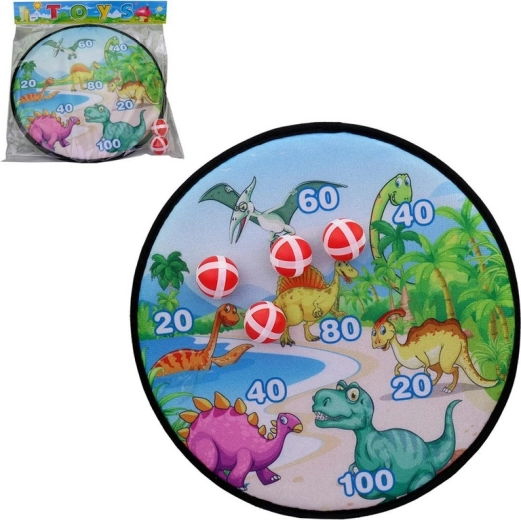 diana con dinosaurios y pelotas con velcro 36 × 36 cm