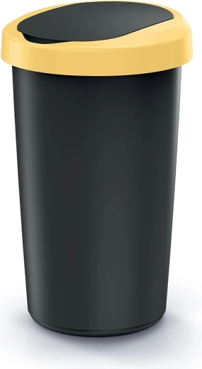 Cubo de basura de 50 l con tapa amarilla para la separación de residuos