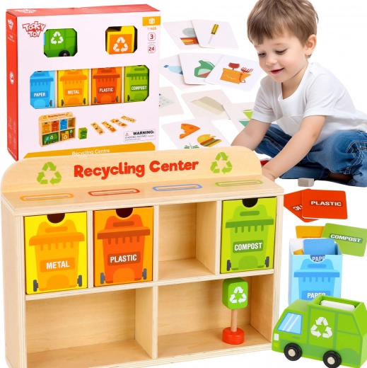 Tooky Toy Centro de Reciclaje Educativo de Madera – Clasificador