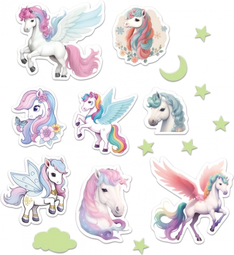 Decoración de pared luminosa de unicornios