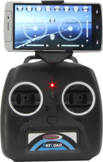 Control con emisora y con app + soporte para teléfono