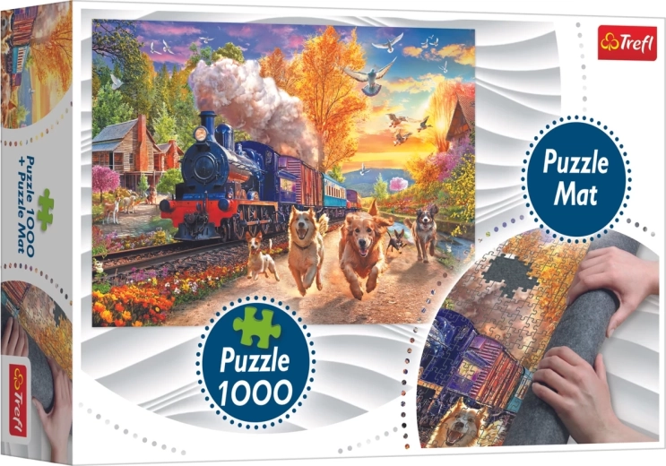 Puzzle Trefl Carrera con tren 1000 piezas + base para puzzle