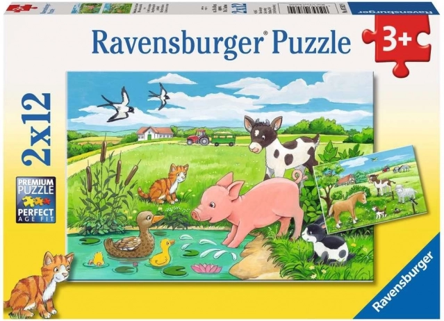 Puzzle Ravensburger Crías de animales 2×12 piezas