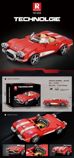 Kit de construcción: descapotable rojo (311 piezas)