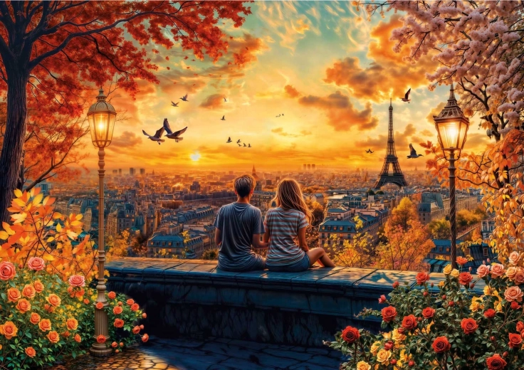 Puzzle Educa Enamorados en París 1500 piezas