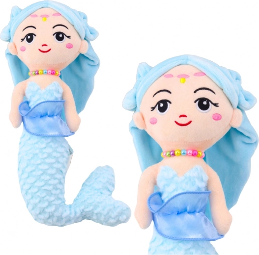 Sirena de peluche con cuentas azul 32 cm