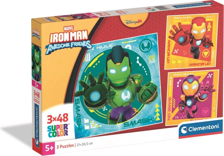 Puzzle CLEMENTONI Iron Man y amigos increíbles 3×48 piezas