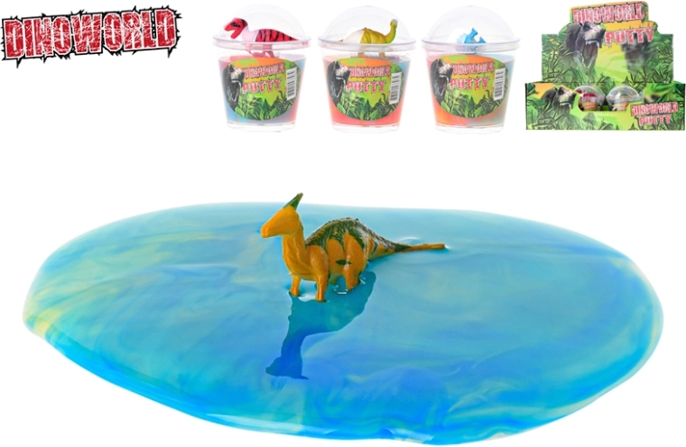 Dinoworld slime con dinosaurio en vasito