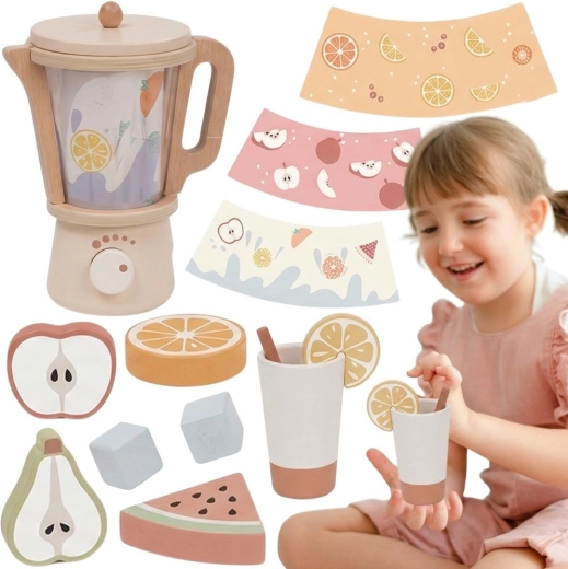 Tooky Toy mezclador infantil de madera con accesorios (18 piezas)