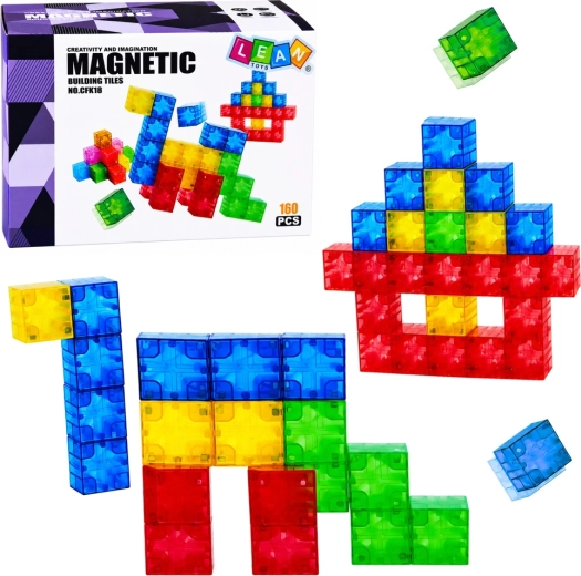 Bloques de construcción magnéticos – cubos magnéticos 3D de colores (160 piezas)