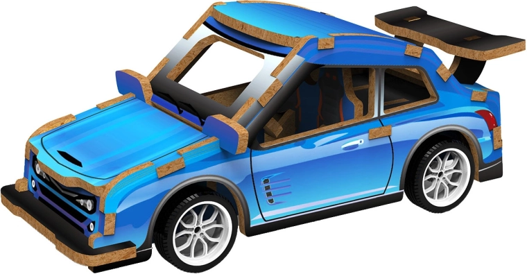 2Kids Toys rompecabezas 3D de madera coche deportivo azul