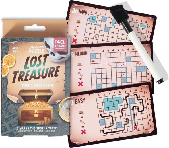 Professor Puzzle juego de lógica Lost Treasure – set de acertijos de viaje