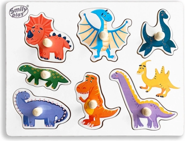 Puzzle encajable de madera de dinosaurios