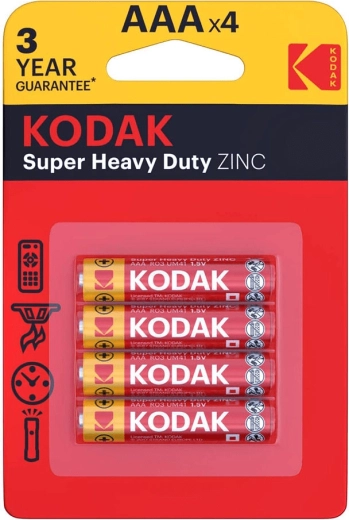 Kodak Heavy Duty pila zinc-carbono AAA (micro) 1,5 V – paquete de 4 uds.