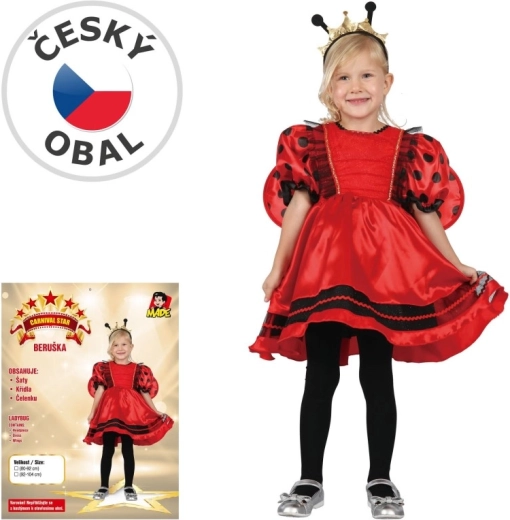 Vestido de carnaval de mariquita para niñas de 92–104 cm