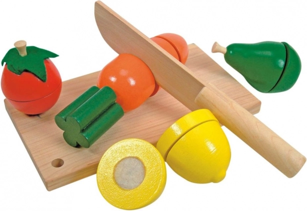 WOODY Tabla de cortar de madera con frutas y verduras para cortar