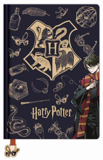 Harry Potter bloc de notas rayado A5 Navy & Gold