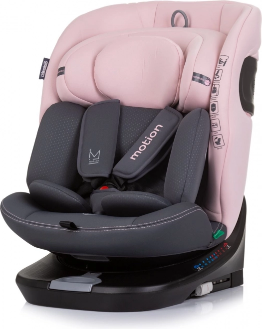 Silla de coche i-Size 40–150 cm con ISOFIX y base giratoria, Flamingo