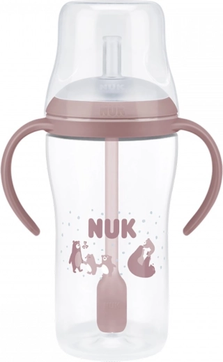 Biberón de aprendizaje NUK Perfect Match con pajita de silicona 260 ml, control de temperatura