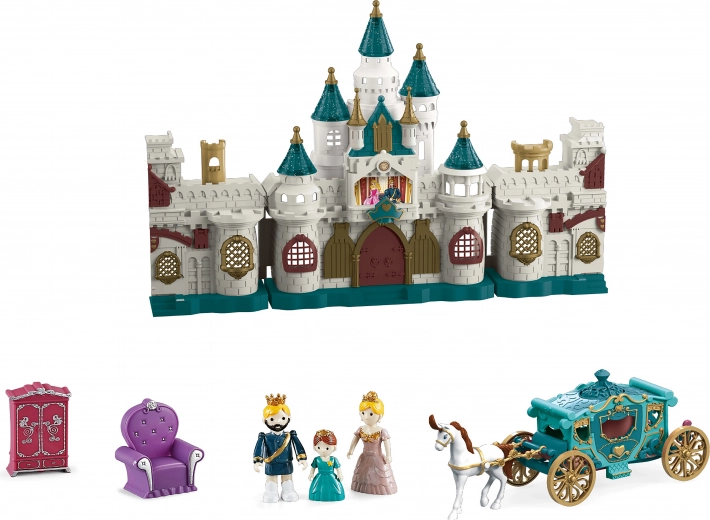 Castillo con efectos 23 cm – set desplegable con figuras y carruaje