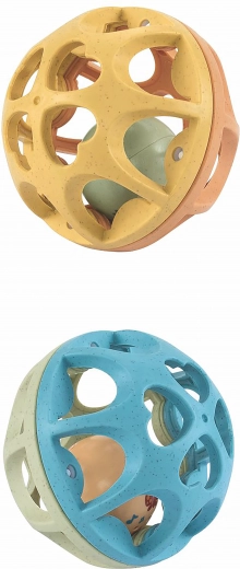Sonajero en forma de pelota para niños: amarillo o azul