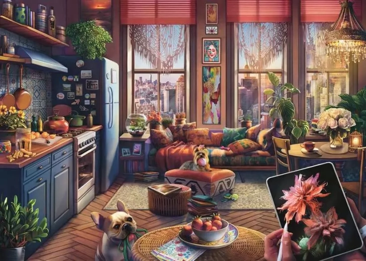 Ravensburger Puzzle apartamento en estilo boho XXL 500 piezas